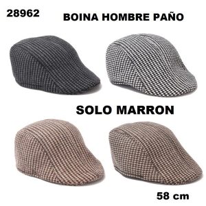 28962 Boina hombre pie de poule 58cm