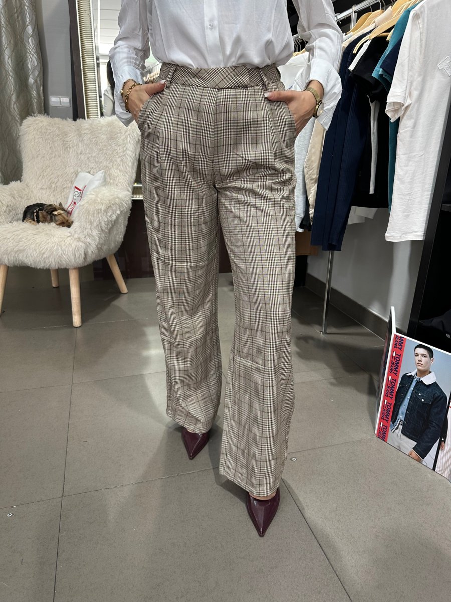 Pantalón Tiffosi traje cuadros burdeos - Imagen 5
