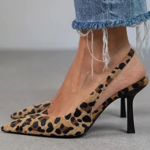 Tacones D’Orsay con estampado de leopardo - Avery