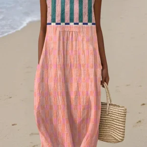 Vestido Midi de Rayas Pastel - Lily