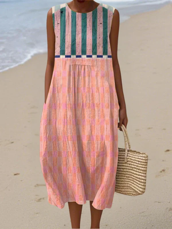 Vestido Midi de Rayas Pastel - Lily