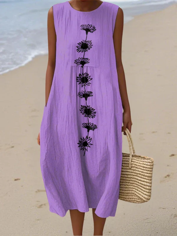 Vestido Midi Violet Bloom - Emma - Imagen 2