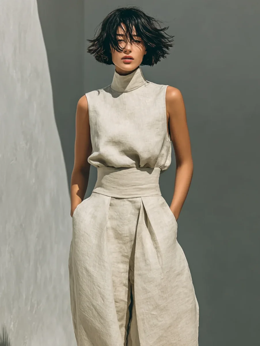 Conjunto Minimalista de Algodón y Lino - Maria - Imagen 7