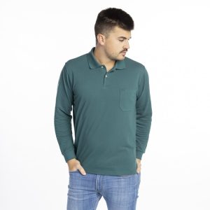Polo hombre básico piqué manga larga.