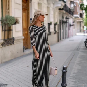 Vestido Sabah blanco y negro