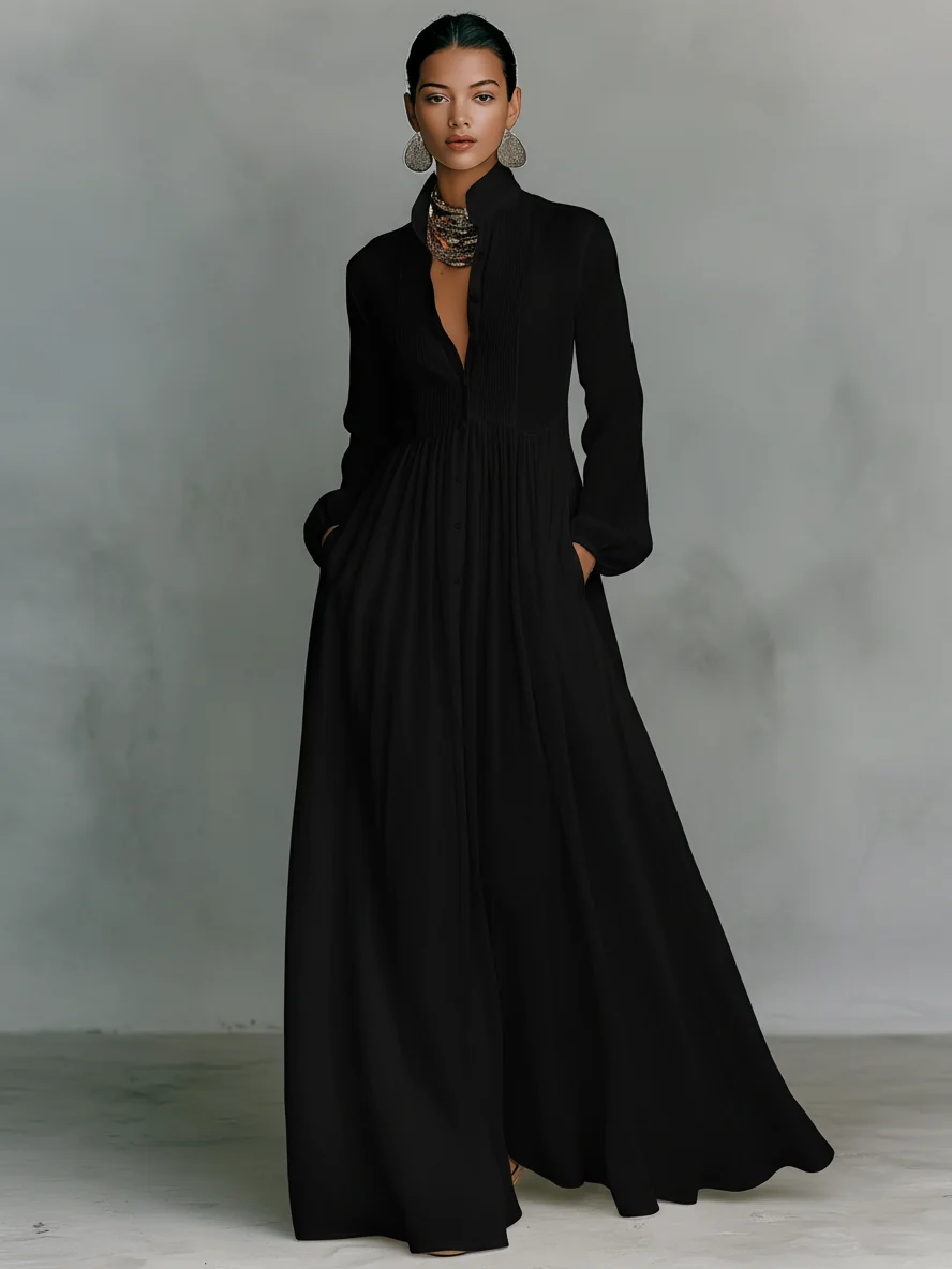 Vestido Maxi de Algodón y Lino con Patchwork - Lina - Imagen 4