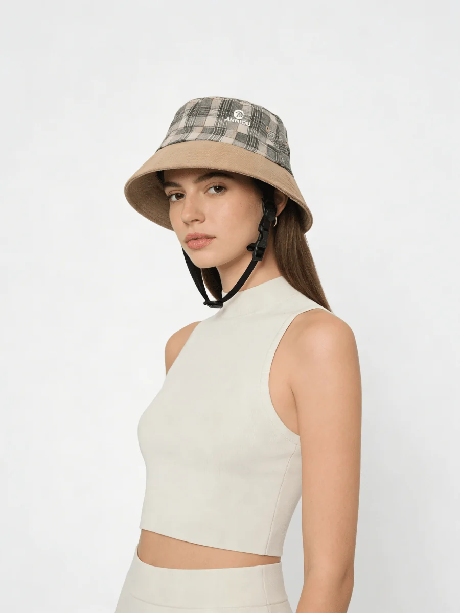UPF 50+ Plaid Bucket Hat - Imagen 3