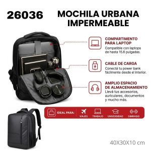 26036 MOCHILA URBANA IMPERMIABLE PORTANOTEBOOK