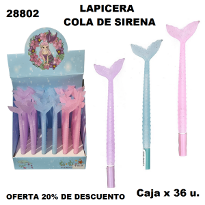 28802 Lapicera cola sirena en caja x 36 un.