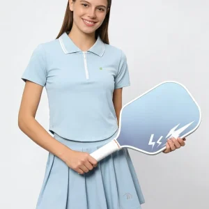 UPF 50+ Colorblock Polo Pickleball Skirt Set