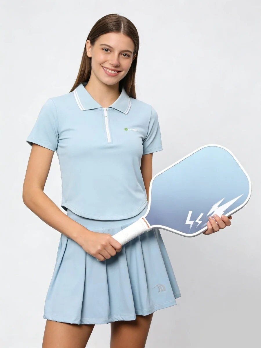 UPF 50+ Colorblock Polo Pickleball Skirt Set - Imagen 2