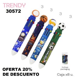30572 Set Lapicera multicolor Trendy
