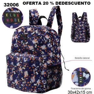 32006 Mochila estampa Soccer Klub Mode con dos cierres