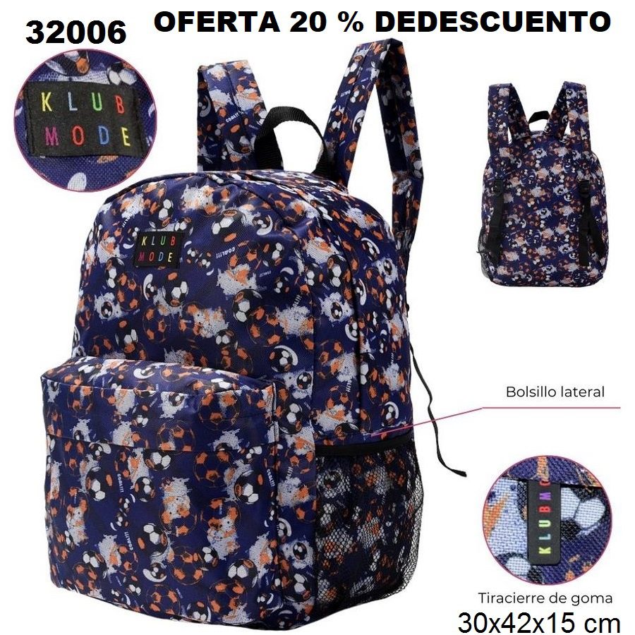 32006 Mochila estampa Soccer Klub Mode con dos cierres - Imagen 2