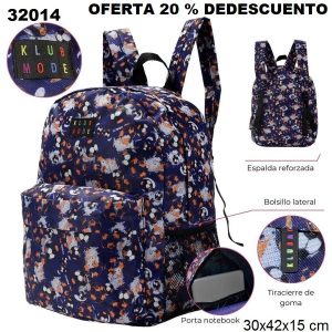 32014 Mochila estampa Soccer Klub Mode y portanotebook