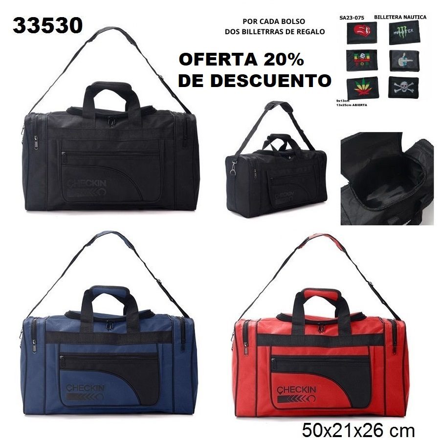 33530 Bolso CHECK IN con bolsillos laterales y uno frontal