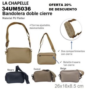 34UM5036 Bandolera Dama doble cierre
