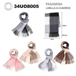 34UO8005 PASHMINA LANILLA CUADROS 200 gm