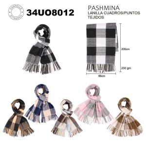 34UO8012 PASHMINA LANILLA CUADROS/PUNTOS 200 gm