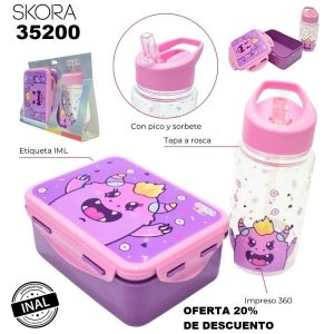35200 Set contenedor + botella x2u