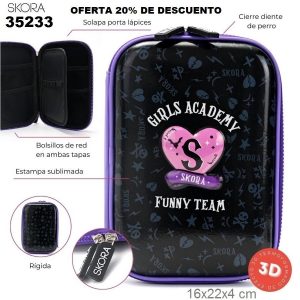 35233 Cartuchera canopla termoformada Think Happy Prints girls academy