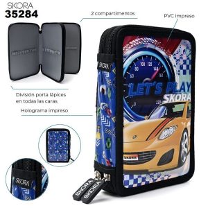 35284 Cartuchera canopla dos pisos Lets Play Speed