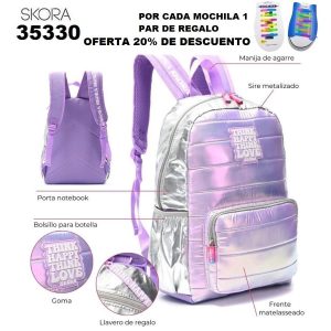 35330 Mochila Think Happy Shine matelasse combinada
