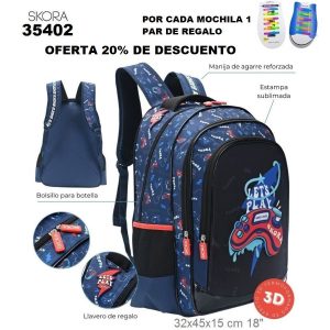 35402 Mochila Lets Play Gamer joystick termoformado