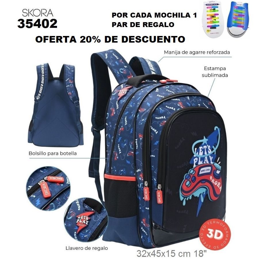 35402 Mochila Lets Play Gamer joystick termoformado