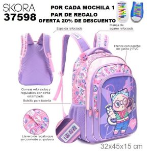 37598 Mochila Pets purrfect con llavero