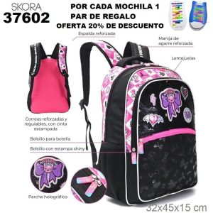 37602 Mochila Gothic not cute con llavero