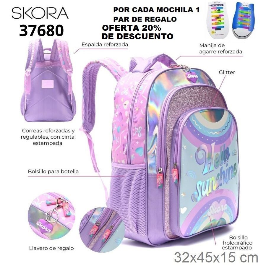 37680 Mochila Littering hello sunshine con llavero - Imagen 2