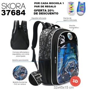 37684 Mochila Speed estampa holografica con llavero