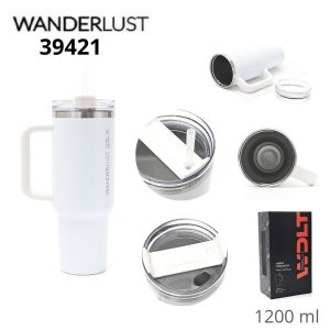 39421 Vaso termico Wanderlust con bombilla 1200ml BLANCO