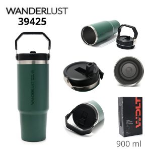 39425 Vaso termico Wanderlust con pico 900ml VERDE