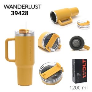 39428 Vaso termico Wanderlust con bombilla 1200ml NARANJA