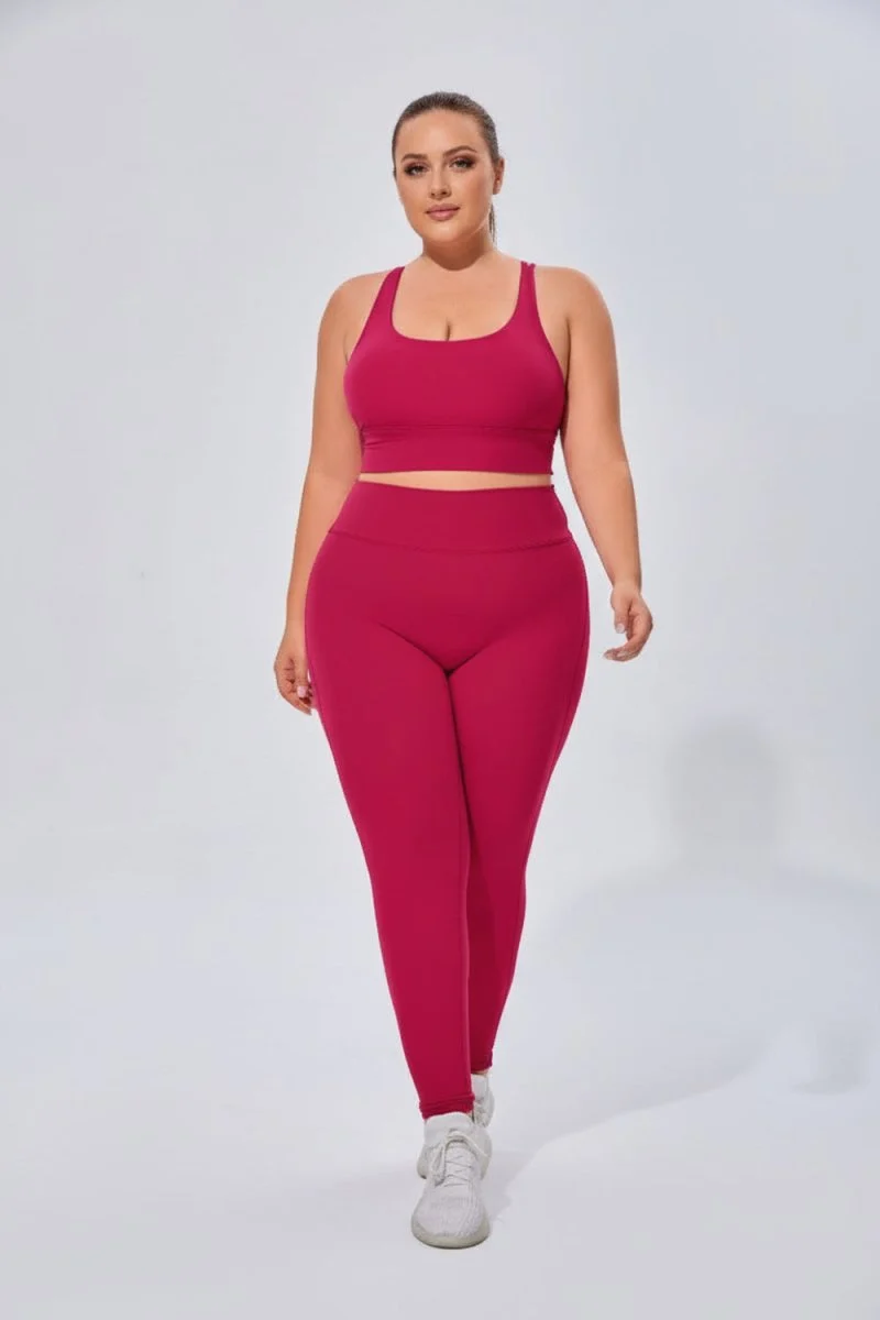 Plus Size High Waist Yoga Leggings - Imagen 4