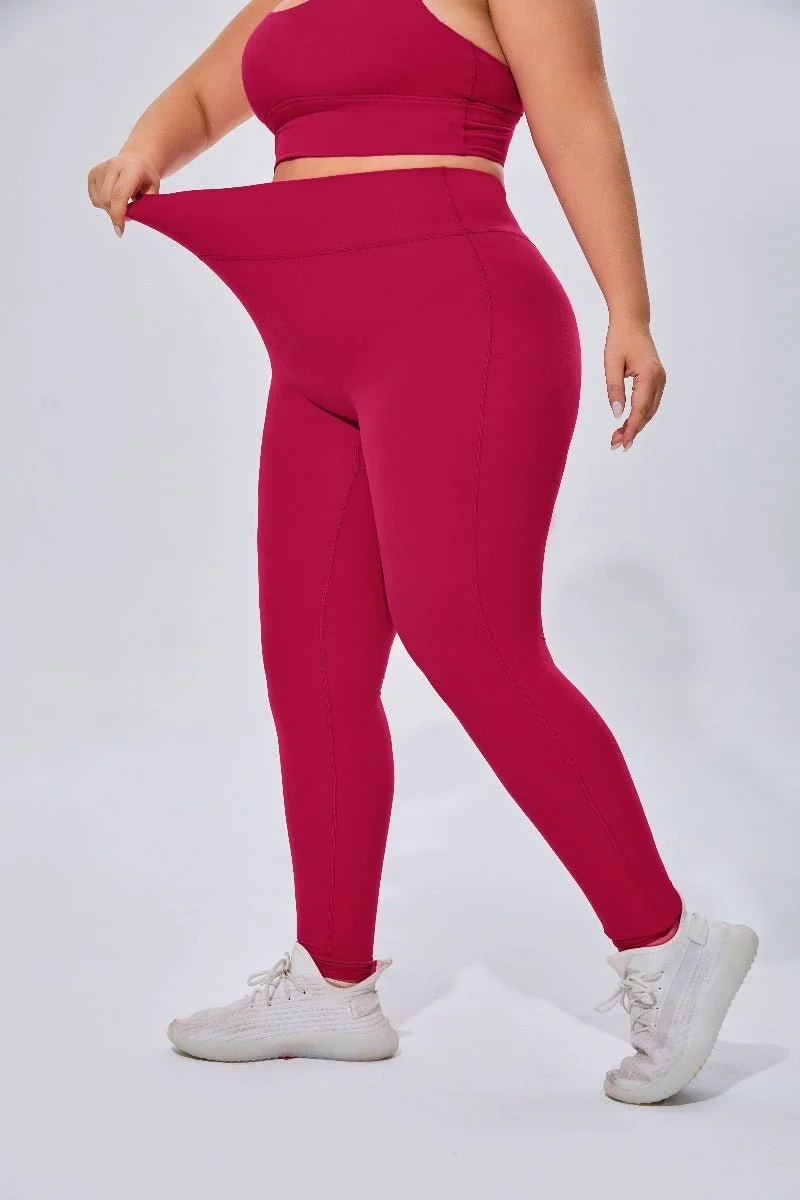 Plus Size High Waist Yoga Leggings - Imagen 5