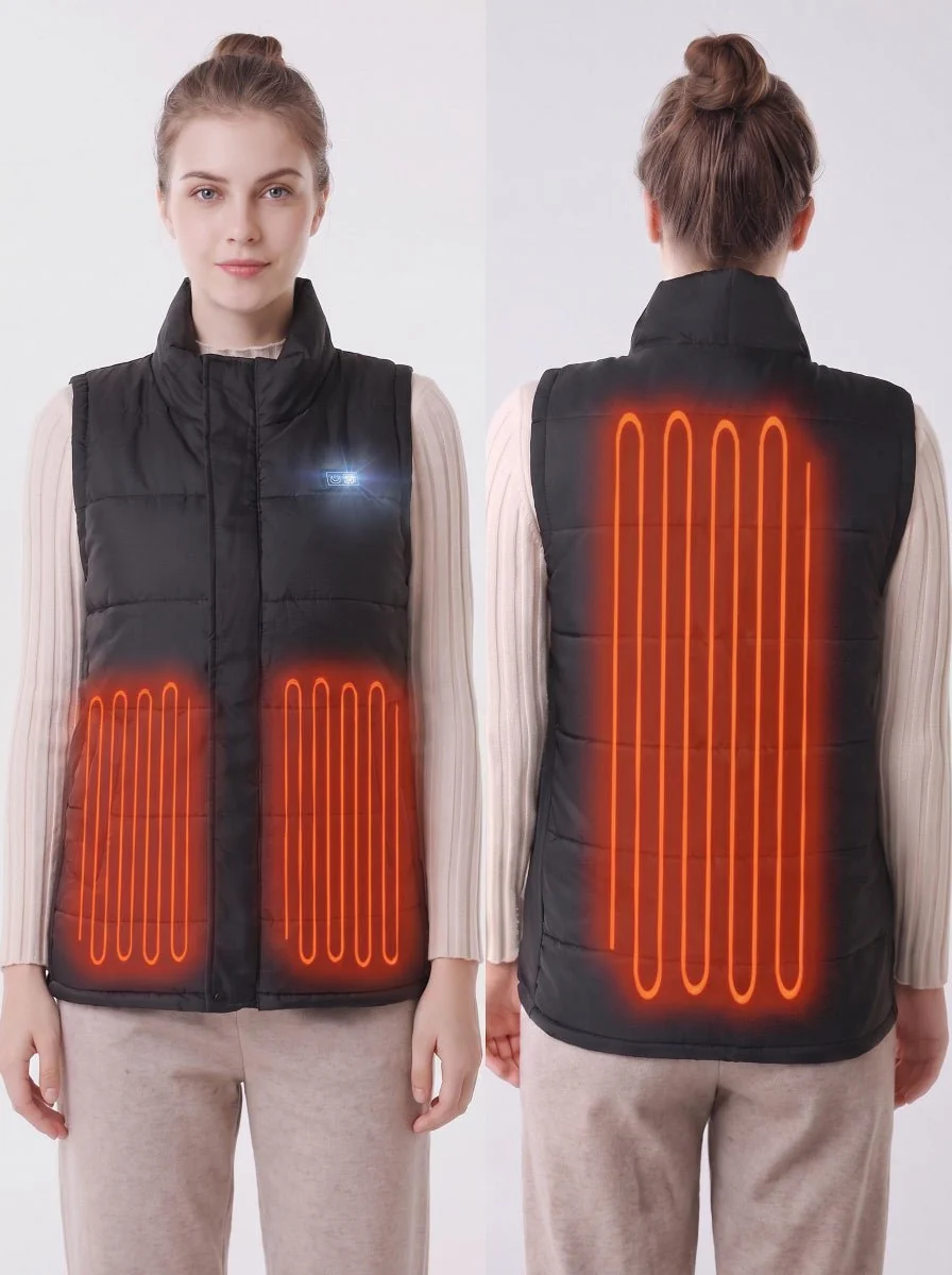 Women's Stand Collar Heated Gilet - Imagen 6