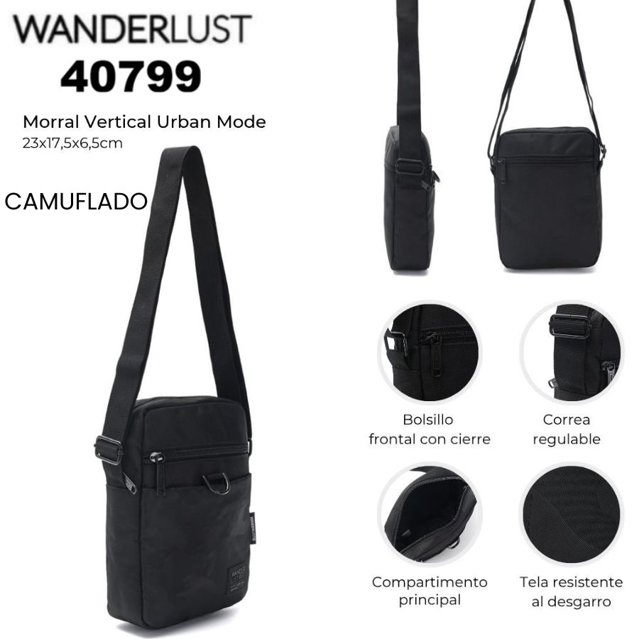 40799 Morral Vertical Urban Mode, con 1 compartimento principal y bolsillo frontal con cierresF/CAMUFLADO - Imagen 2