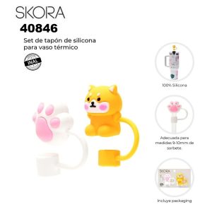 40846 Set de tapón de silicona para vaso térmico x2u