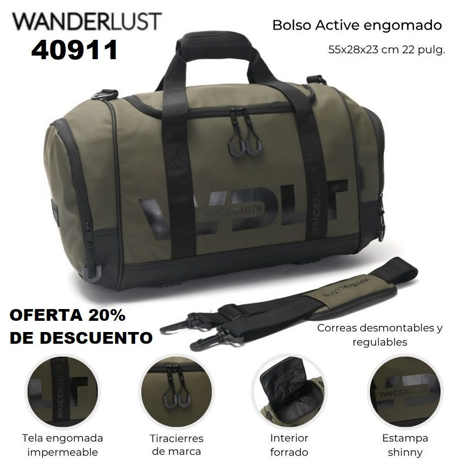 40911 Bolso Active engomado 55x28x23 cm 22 pulg.