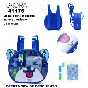 41175 Mochila con Set librería incluye cuaderno Kawaii Kori