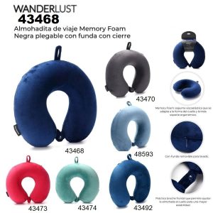 43468 Almohadita de viaje Memory Foam Plegable con funda Wander