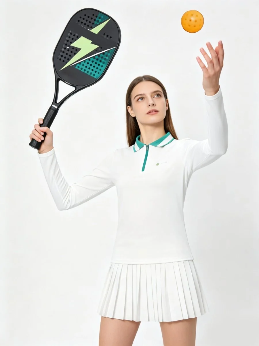 UPF 50+ Long-Sleeve Polo Pickleball Skirt Set - Imagen 3