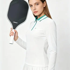 UPF 50+ Long-Sleeve Polo Pickleball Skirt Set