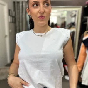 Camiseta silbon tachuelas plata