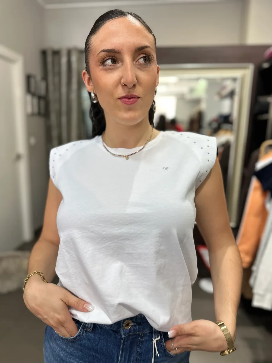 Camiseta silbon tachuelas plata - Imagen 2