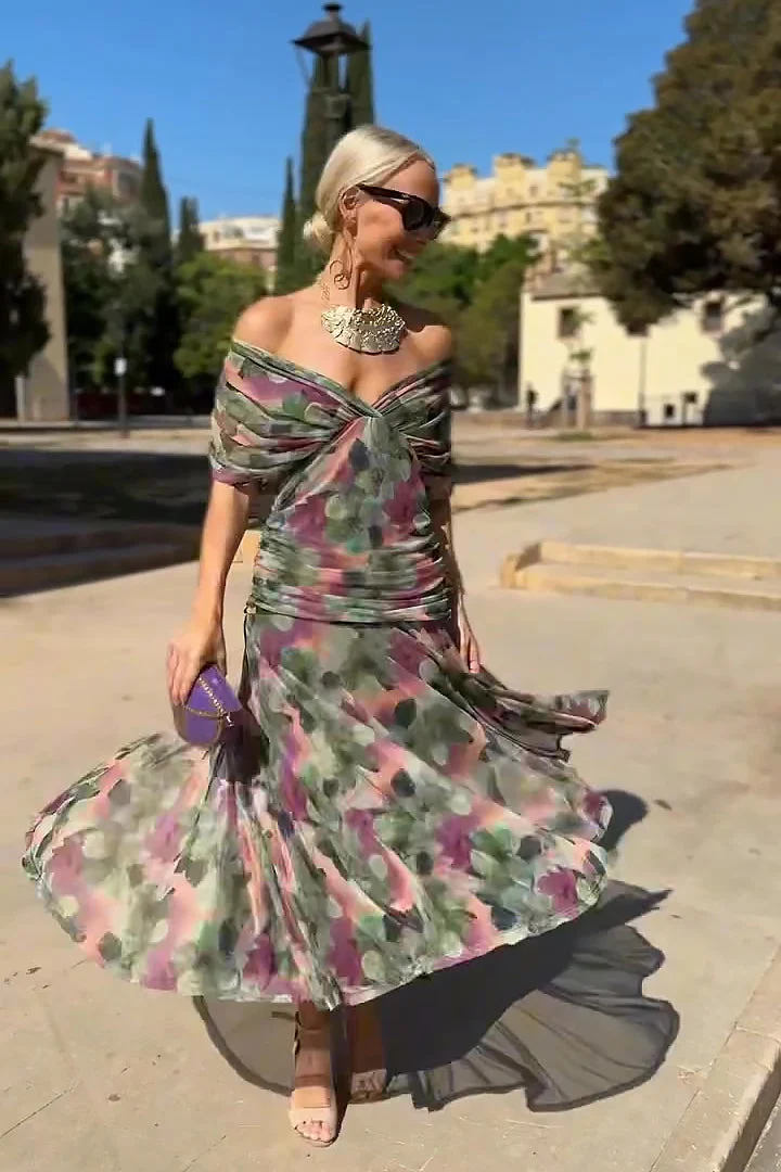 Elegante vestido largo de fiesta con cuello en V - Louise - Imagen 9