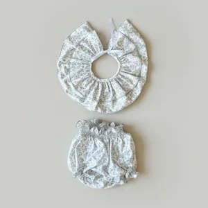 CUELLO Y CUBRE PAÑAL ESPIGA GRIS